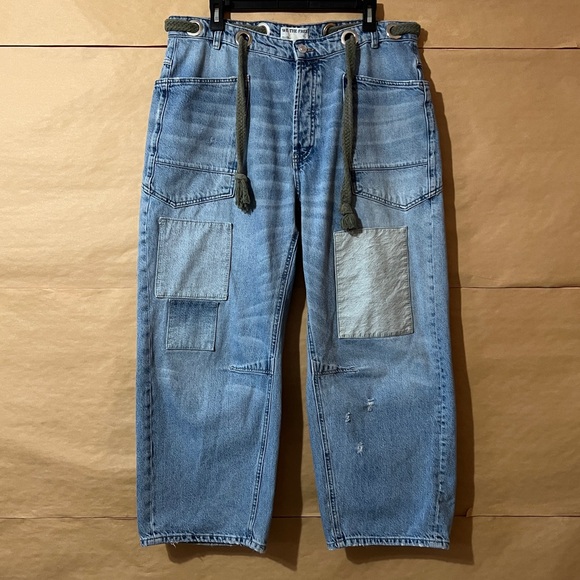 Free PeopleWe The Free Moxie Pull-On Barrel Jeans Denim Truest Blue Size 31